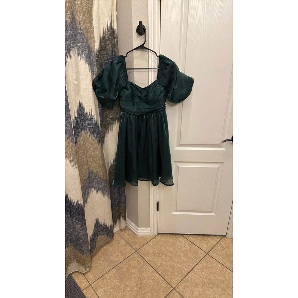 Entro Dark Green Mini Dress-‎ Size Small - Picture 2 of 2